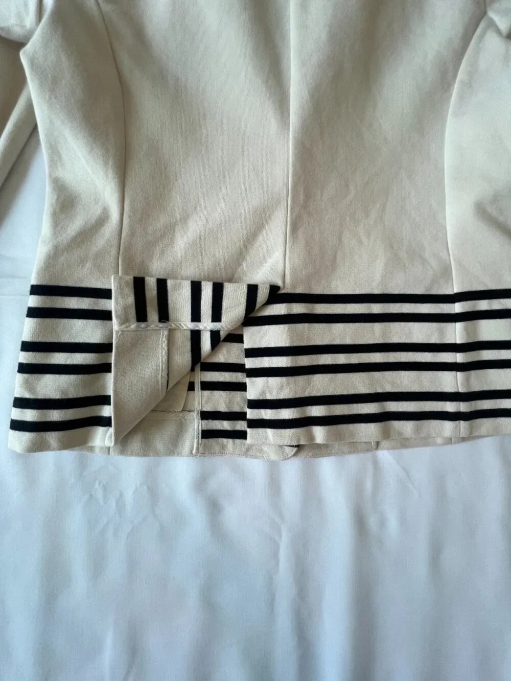 J Crew Academy Schoolboy Blazer Cream Navy Stripe Size S Jacket Nautical Preppy